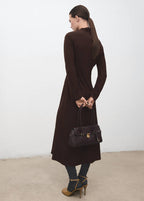 Robe Froncée Avec Col Drapé