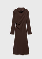 Robe Froncée Avec Col Drapé