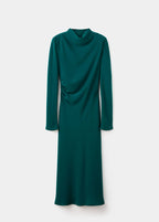Robe Froncée Avec Col Drapé