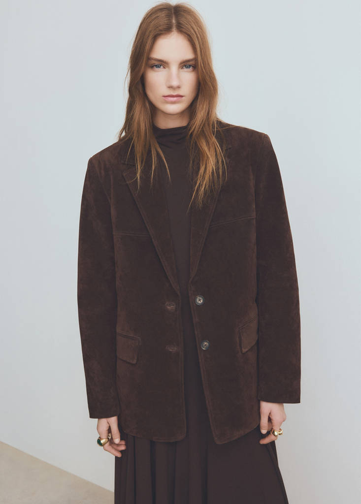 Blazer Droit Daim