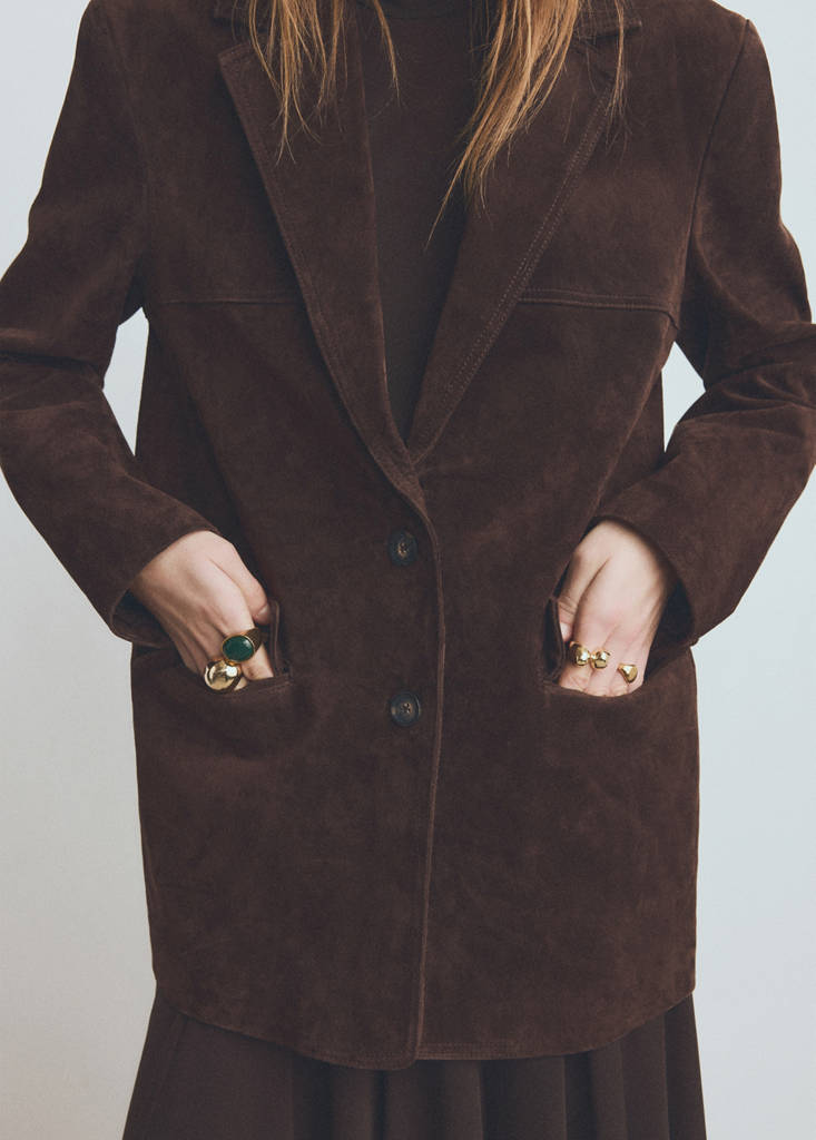 Blazer Droit Daim