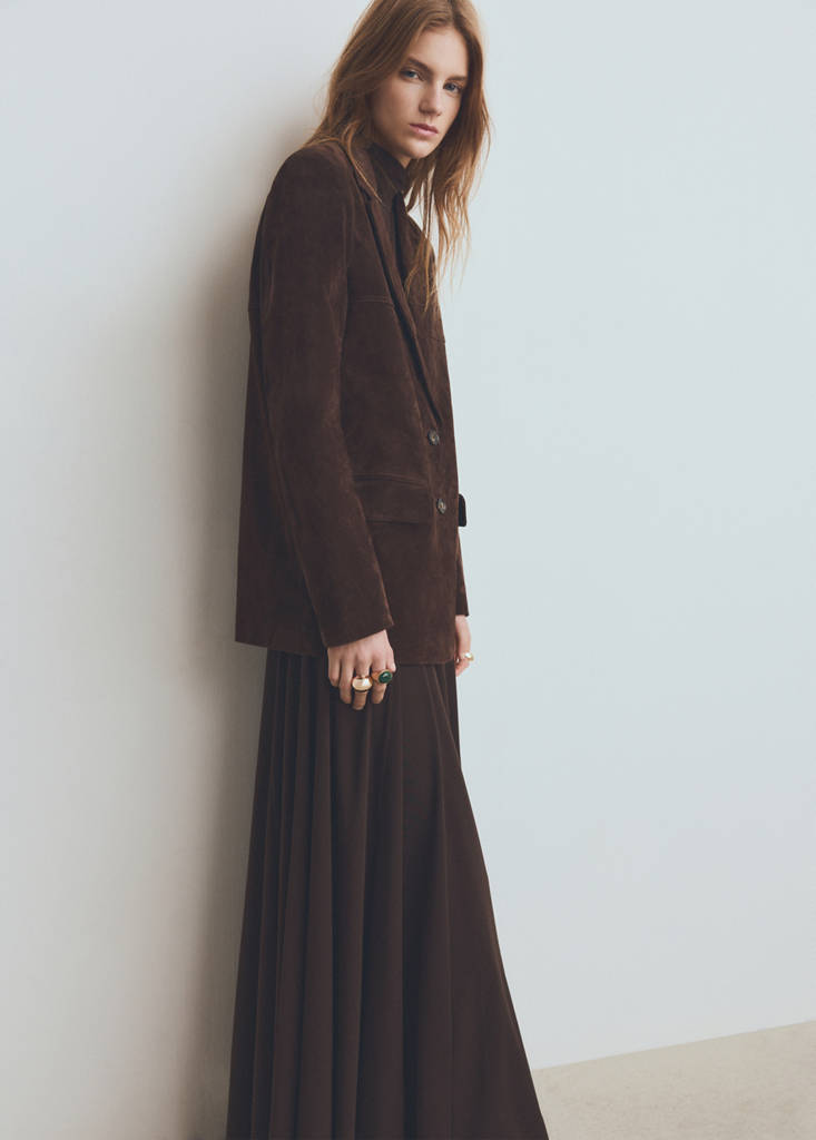 Blazer Droit Daim