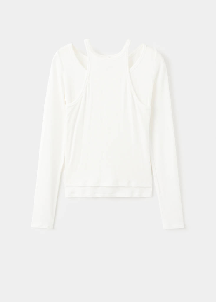 T-Shirt Maille Côtelée Combiné