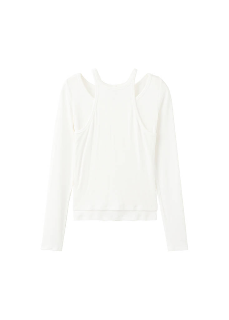 T-Shirt Maille Côtelée Combiné