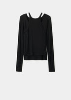 T-Shirt Maille Côtelée Combiné