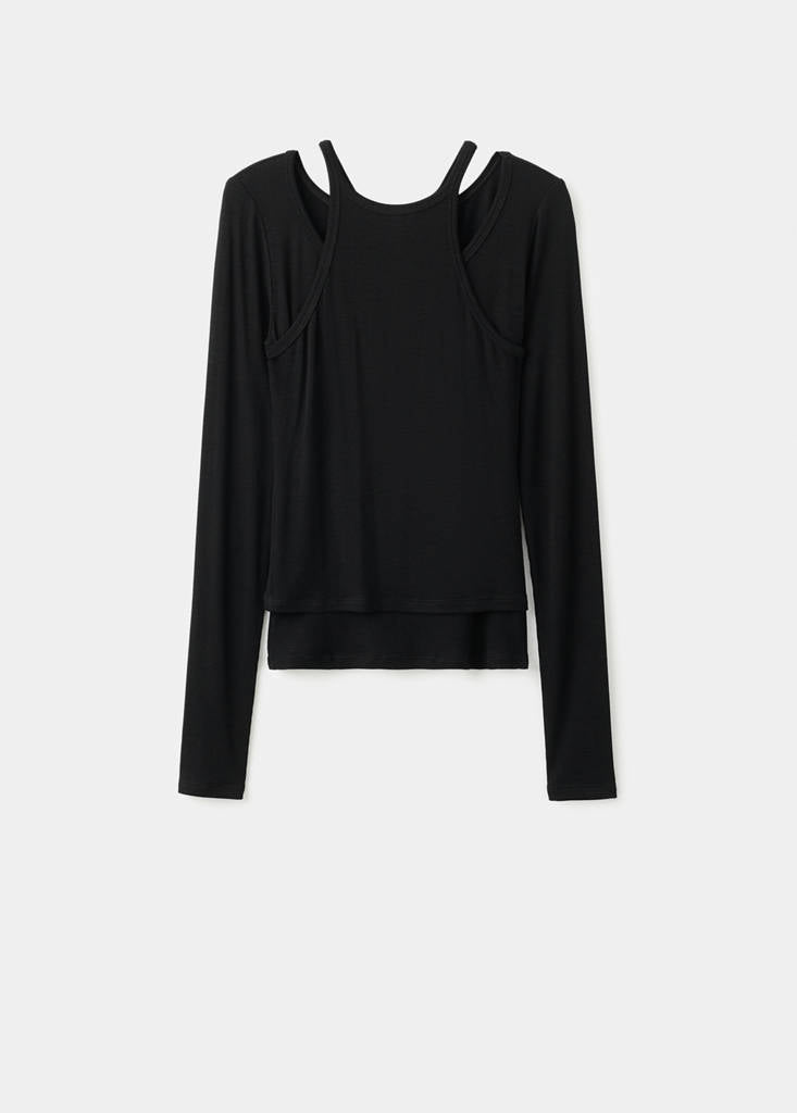 T-Shirt Maille Côtelée Combiné