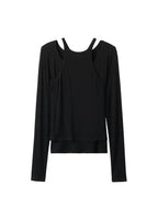 T-Shirt Maille Côtelée Combiné