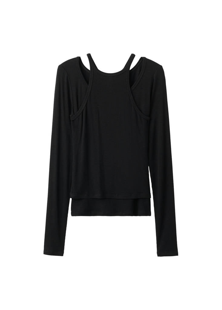 T-Shirt Maille Côtelée Combiné