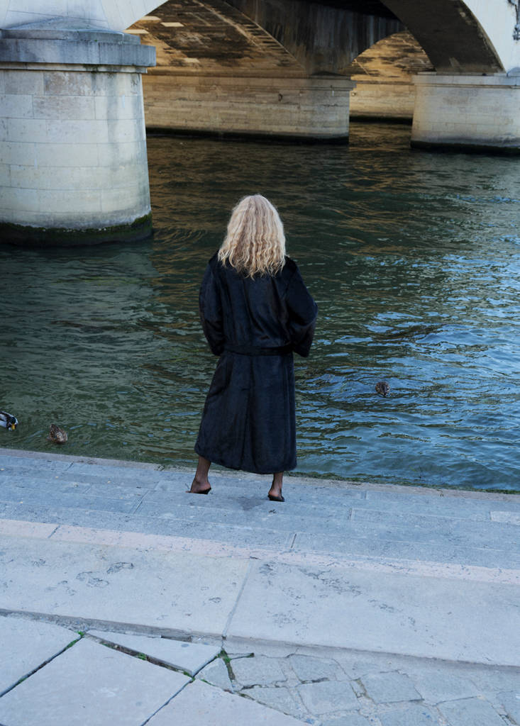 Manteau Fausse Fourrure Avec Ceinture