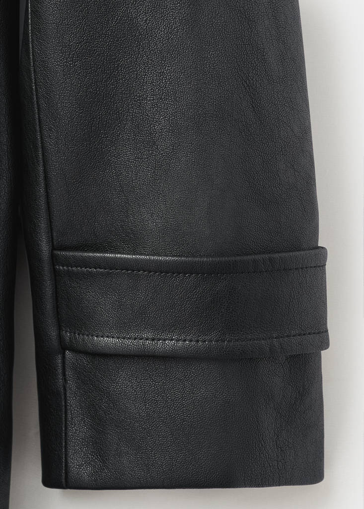 Manteau En Cuir Synthétique Avec Col En Fausse Fourrure