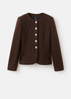Veste Tissu Bouclette Boutons Bijoux