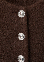 Veste Tissu Bouclette Boutons Bijoux