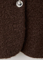 Veste Tissu Bouclette Boutons Bijoux