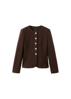 Veste Tissu Bouclette Boutons Bijoux