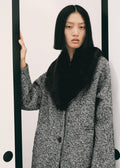 Manteau Chiné Col Fausse Fourrure