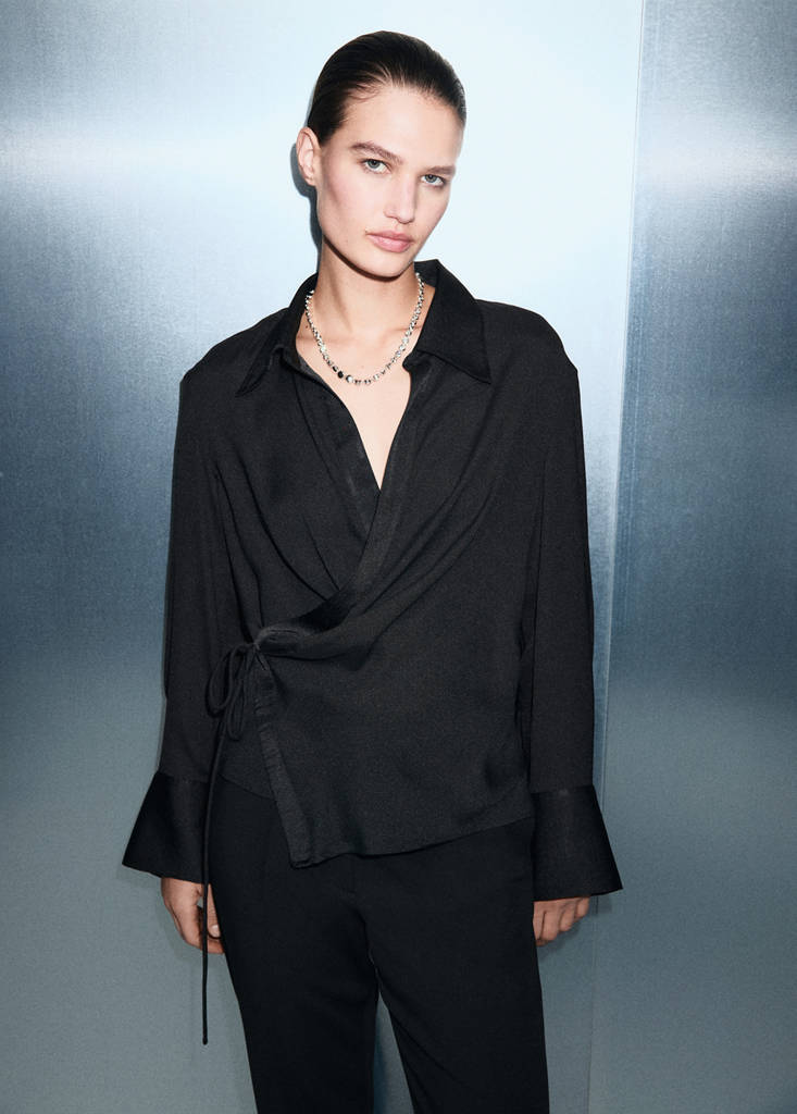 Chemise Satinée Croisée