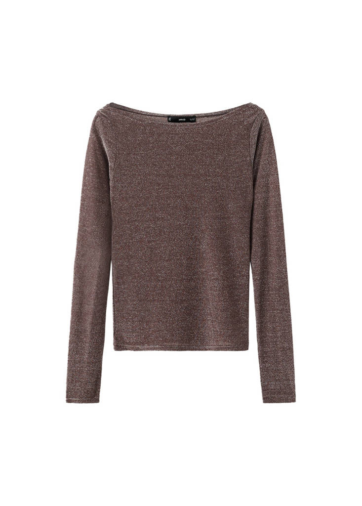 T-Shirt Brillant Col Bateau