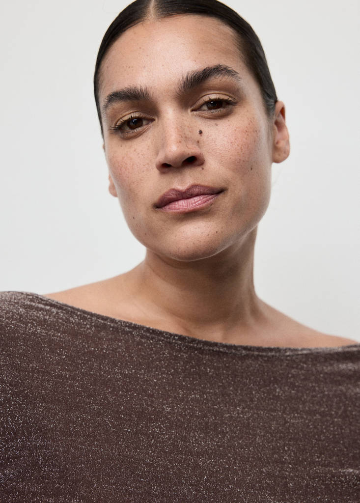 T-Shirt Brillant Col Bateau