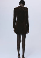 Robe Asymétrique En Velours Pailleté