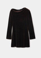 Robe Asymétrique En Velours Pailleté