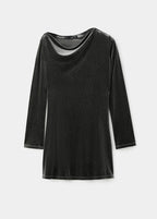 Robe Asymétrique En Velours Pailleté