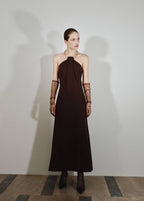 Robe En Maille Fine Avec Col Ras-De-Cou