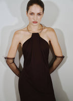 Robe En Maille Fine Avec Col Ras-De-Cou