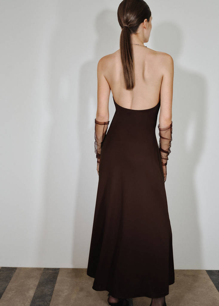 Robe En Maille Fine Avec Col Ras-De-Cou