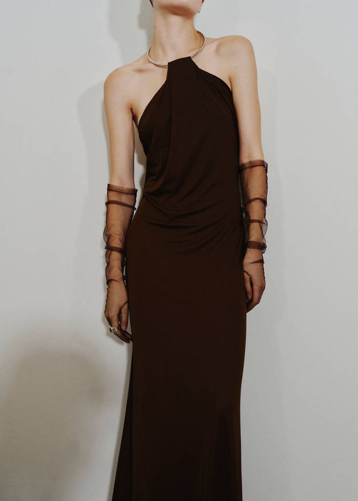 Robe En Maille Fine Avec Col Ras-De-Cou