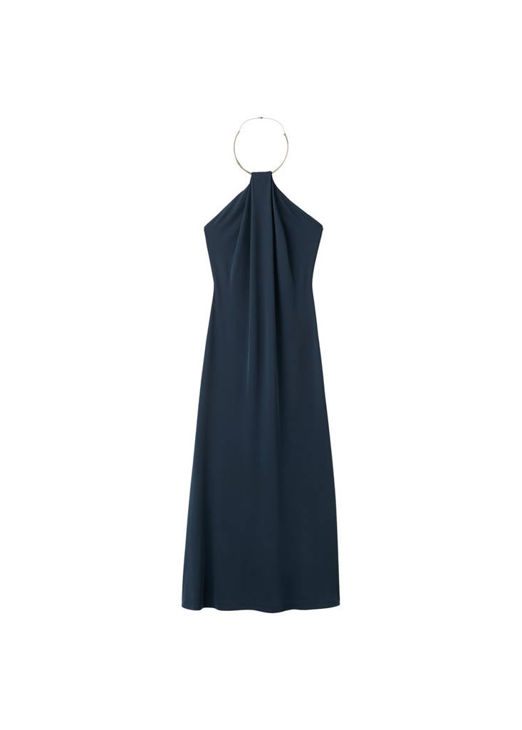 Robe En Maille Fine Avec Col Ras-De-Cou