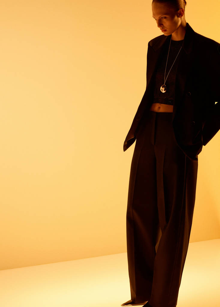 Pantalon Costume Laine Mélangée
