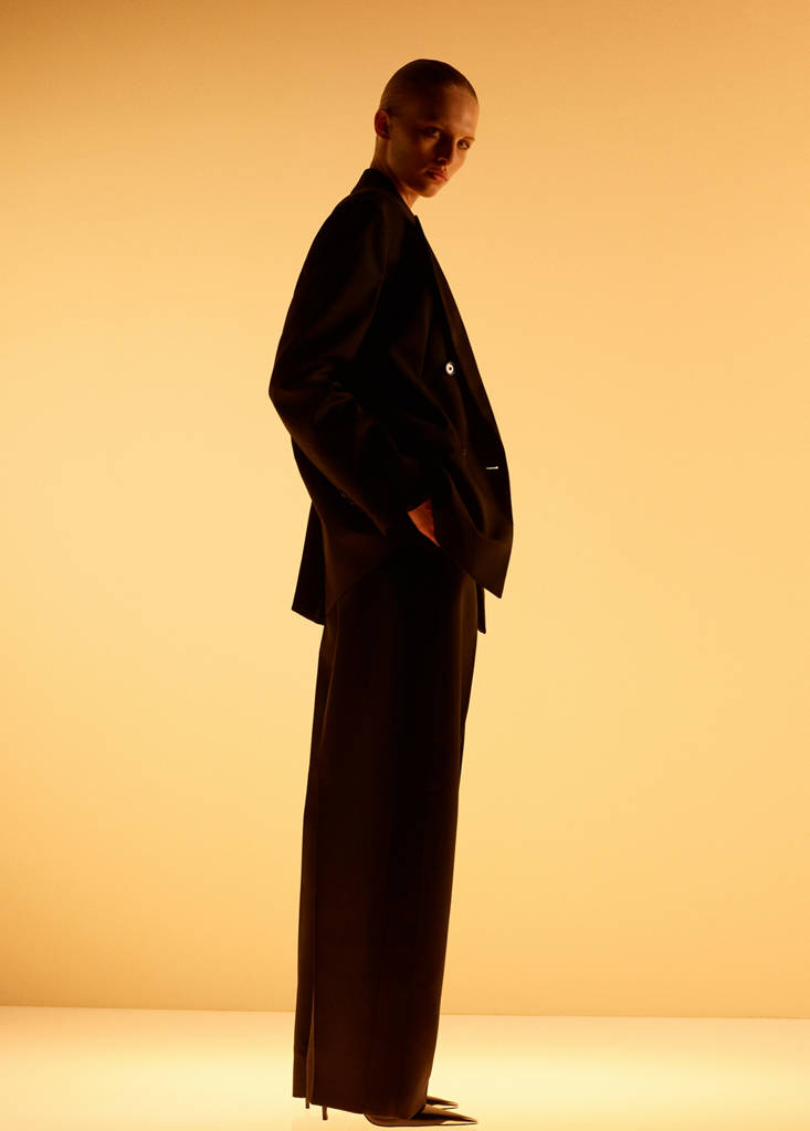 Pantalon Costume Laine Mélangée