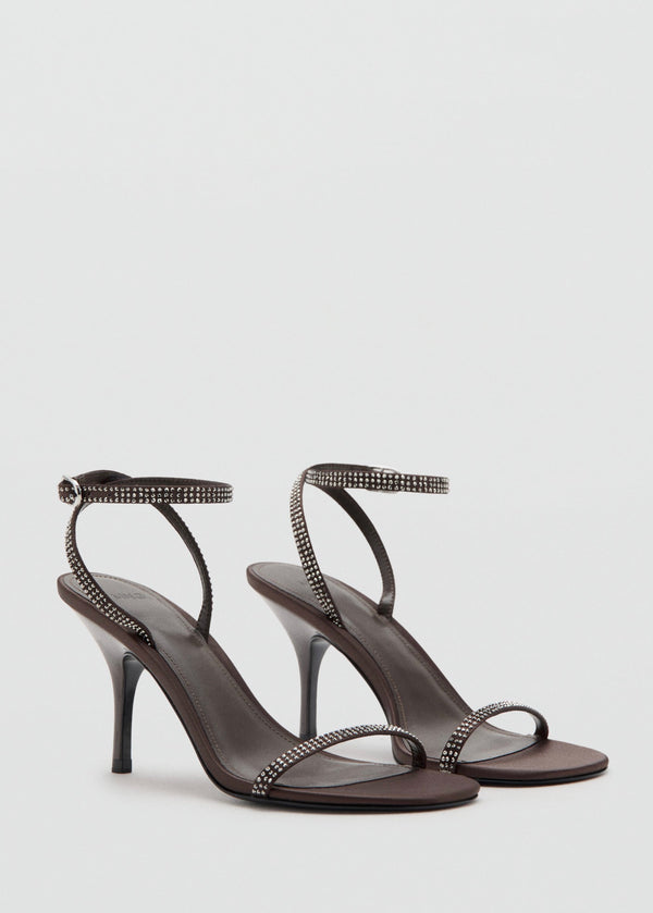 Sandales Talon Lanière Strass