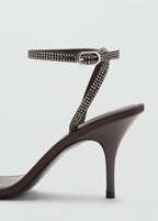 Sandales Talon Lanière Strass