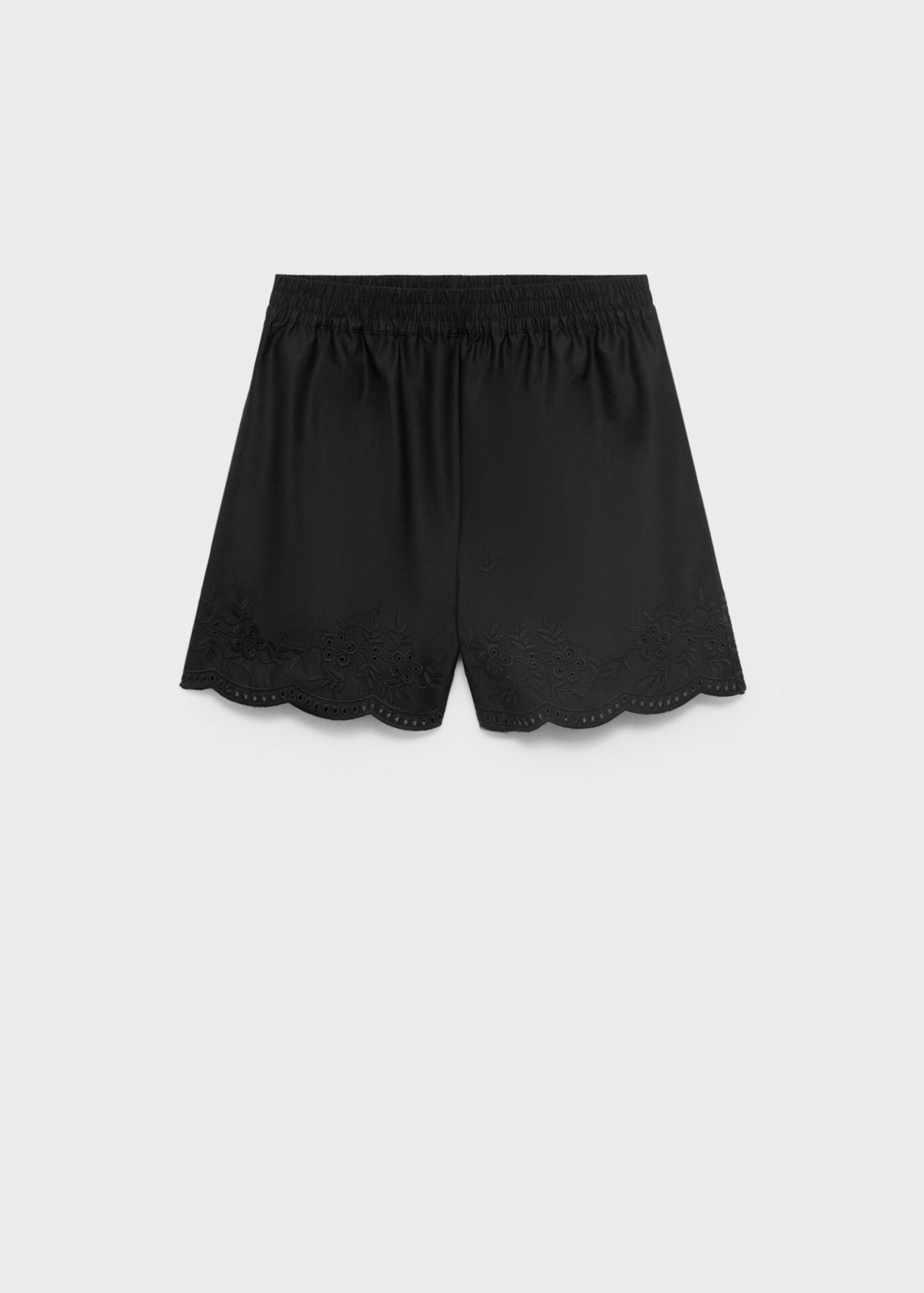 Short En Satin Bas Brodé
