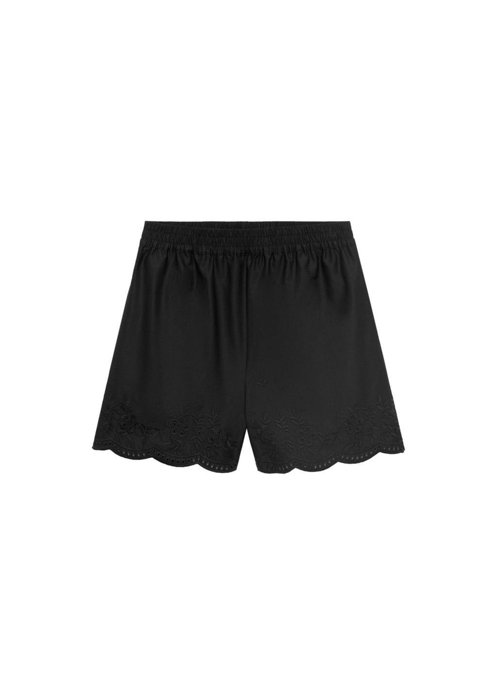 Short En Satin Bas Brodé