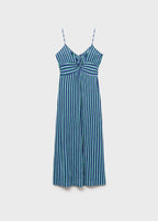 Robe Froncée Rayures