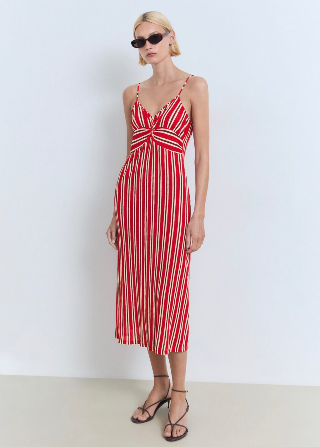 Robe Froncée Rayures