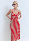Robe Froncée Rayures