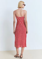 Robe Froncée Rayures
