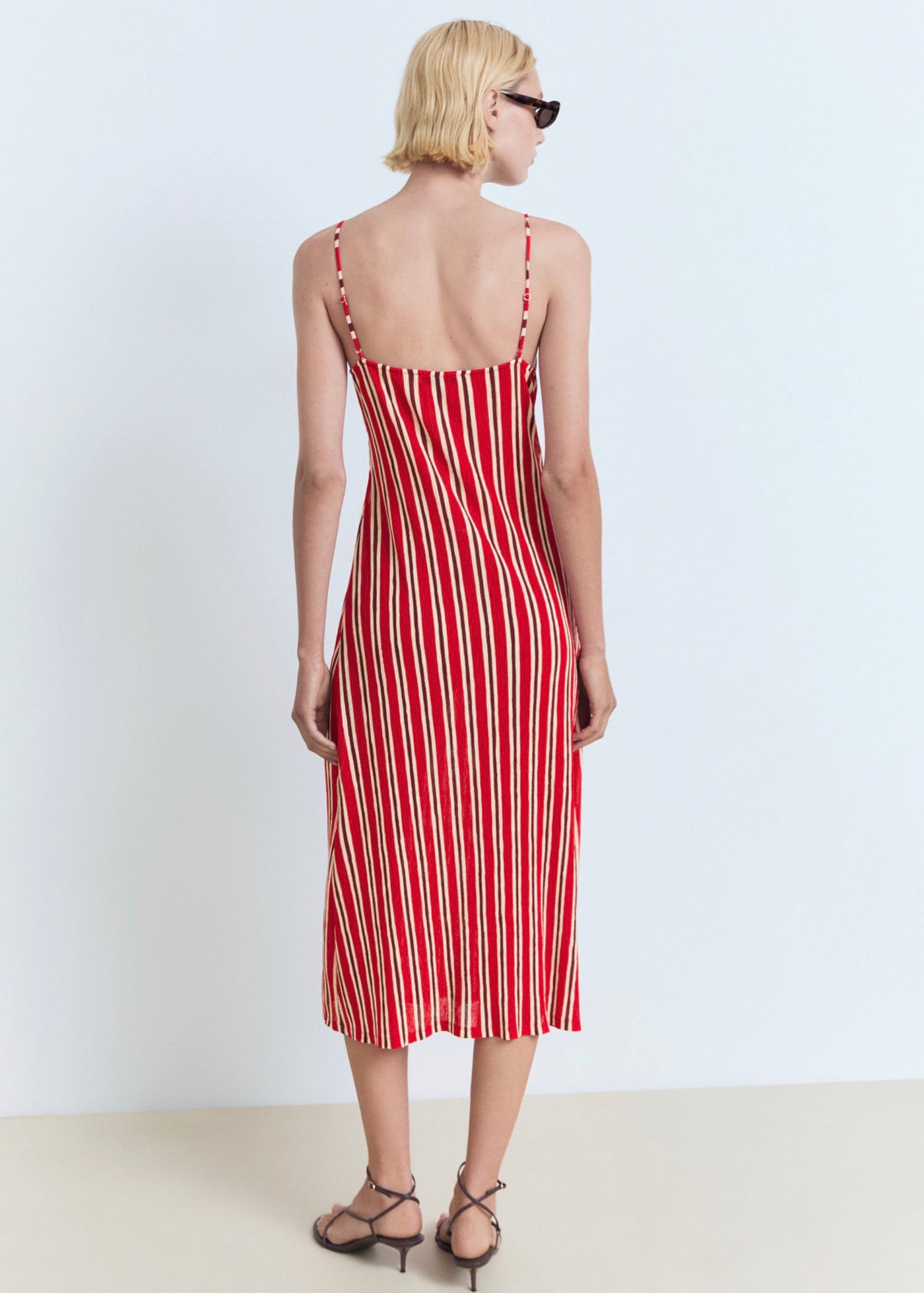 Robe Froncée Rayures