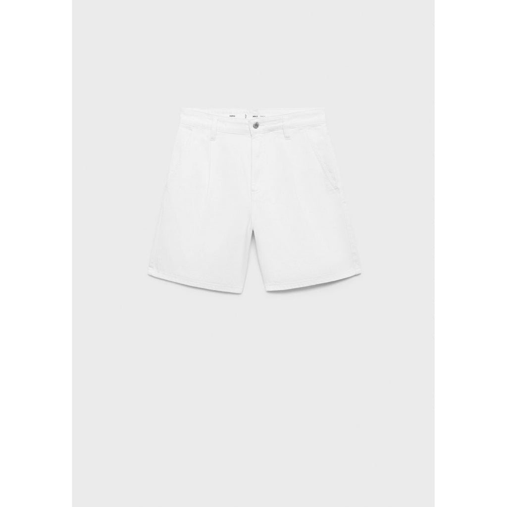 Bermuda En Jean Taille Normale À Pinces
