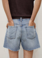Short En Jean Bas Effiloché