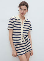 Short En Crochet À Rayures