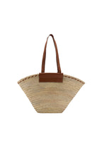 Grand Sac Cabas En Fibre Naturelle Anse Cuir