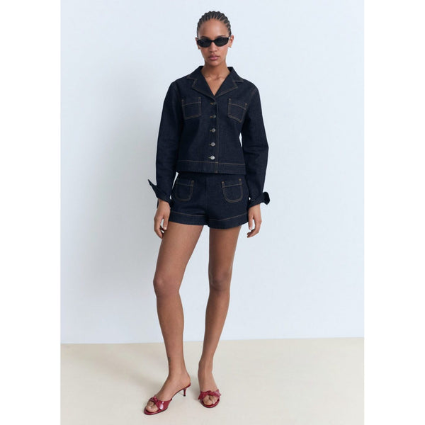 Short En Jean Taille Haute Avec Poches