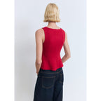 Top Péplum con Detalles de Costuras