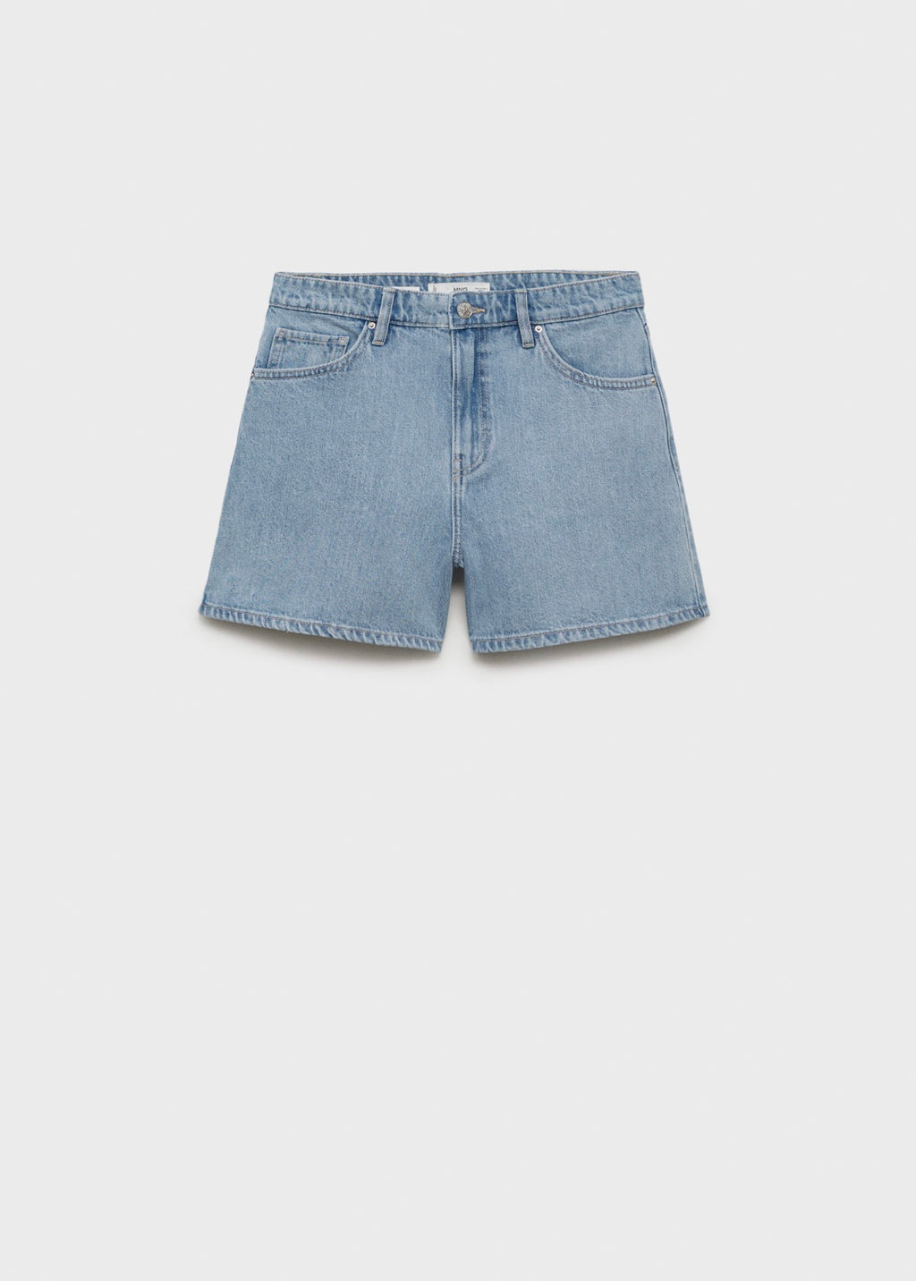Short En Jean Droit Taille Haute