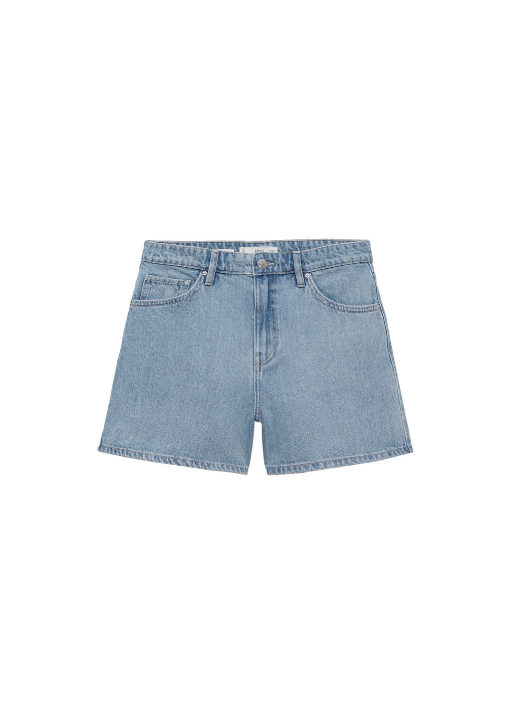 Short En Jean Droit Taille Haute