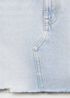 Jupe Denim Bas Effiloché
